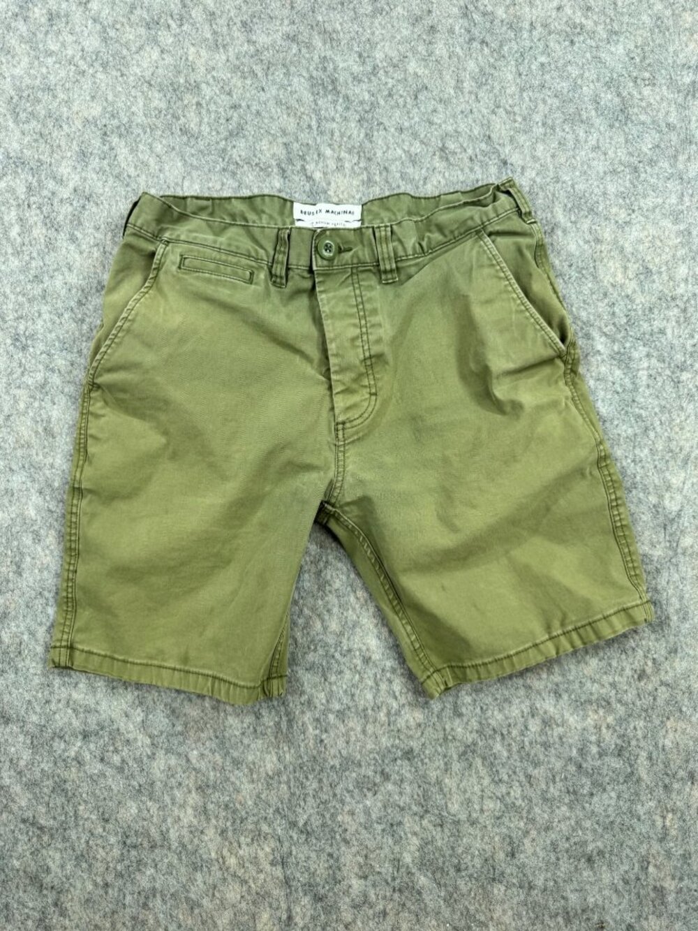 Deus Ex Machina Shorts Sz 32 Button Fly Army Green Fatigue Skater